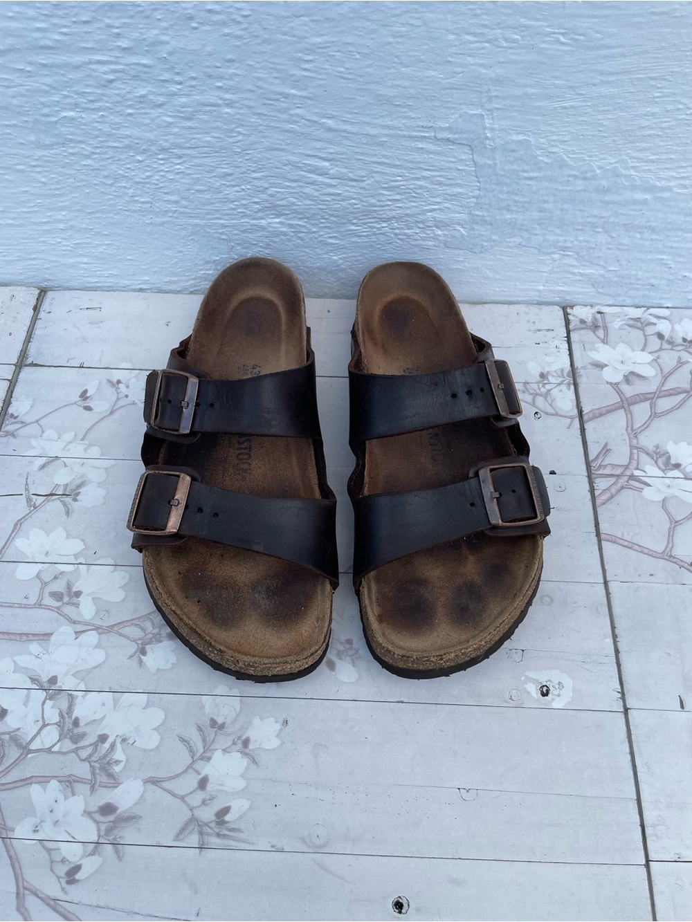 Birkenstock Men's Double-Strap Black Leather Slide Sandals - Picture 2 of 10